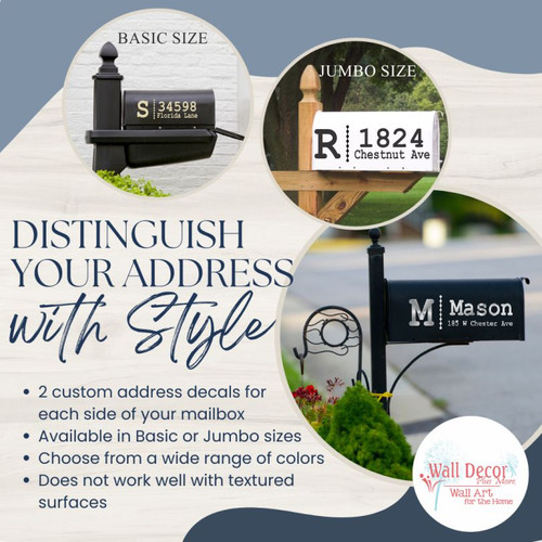 Mailbox Lettering Stickers Vinyl Address Number Decals Monogram Stylish