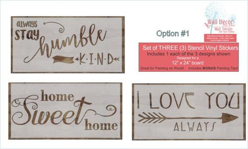 Stencil Sticker Decals for 12x24 for Board Wood Signs, Option 1