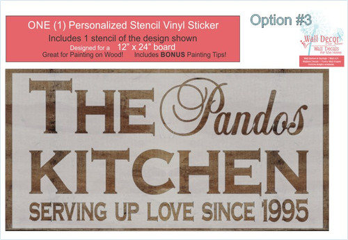 Stencil Sticker Decals for 12x24 for Board Wood Signs, 1 Personalized Design Option 3