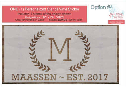 Stencil Sticker Decals for 12x24 for Board Wood Signs, 1 Personalized Design Option 4