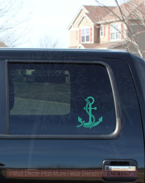 Anchor Rope Car Window Decal Vinyl Stickers Art Nautical Decor-Turquoise