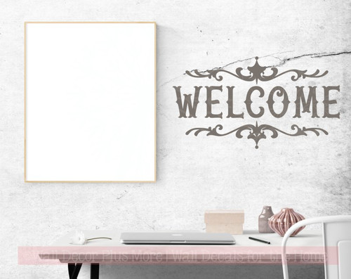 Welcome Home Vinyl Lettering Decals Wall Sticker Art Best Modern Decor-Castle Gray