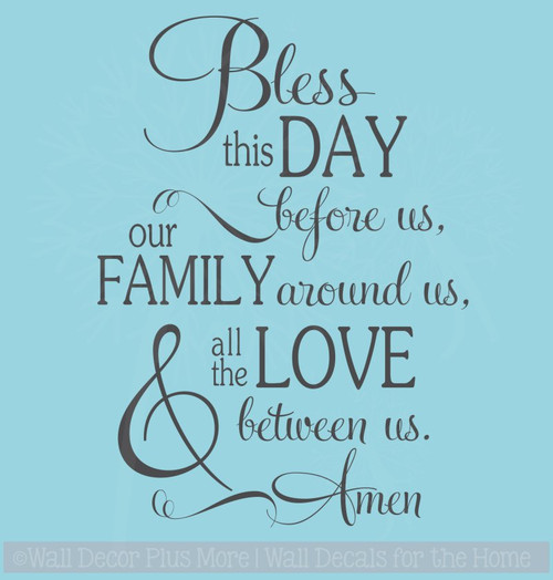 Bless This Day Family Love Kitchen Wall Decals Vinyl Lettering Stickers