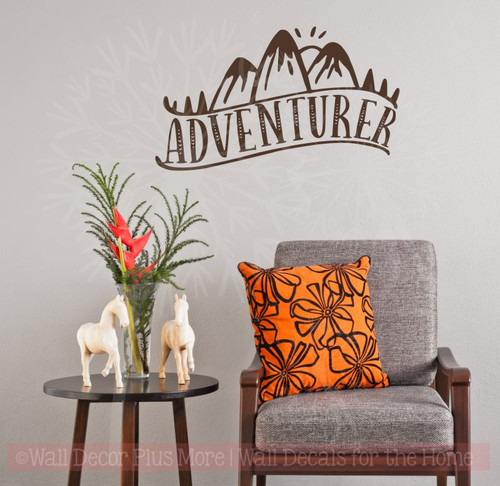Adventurer Vinyl Art Stickers Nature Lover Wall Decor Camper Decal Quotes-Chocolate