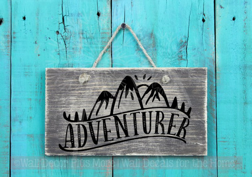 Adventurer Vinyl Art Stickers Nature Lover Wall Decor Camper Decal Quotes-Black