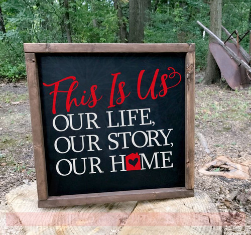 This is our Home Vinyl Lettering Decals Home Wall Decor Sticker Quotes-Cherry Red, Light Gray