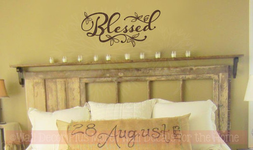 Thankful Grateful Blessed or Farmhouse Vinyl Decals Wall Decor Stickers-Chocolate