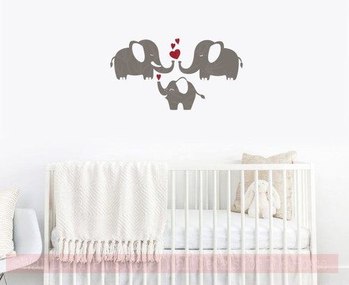 elephant family vinyl art decals wall stickers for baby nursery decor
