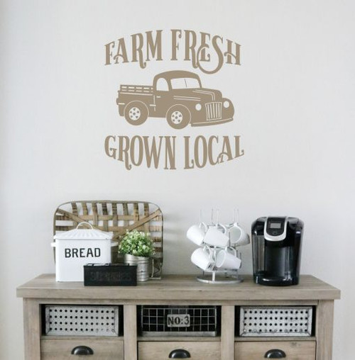 Farm Fresh Grown Local Vintage Pickup Wall Art Stickers Vinyl Decals- Tumbleweed