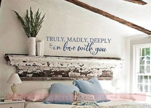 Truly, Deeply in Love With You Master Bedroom Quotes Modern Vinyl Decals-Deep Blue