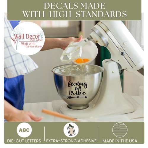 Feeding My Tribe Instant Pot Mom Decal Vinyl Sticker Letters for Kitchen- High Standards