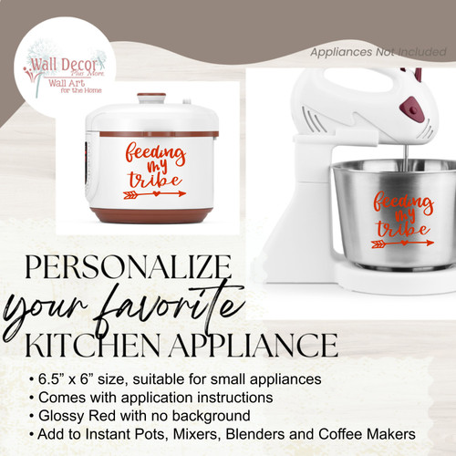 Feeding My Tribe Instant Pot Mom Decal Vinyl Sticker Letters for Kitchen- Personalized