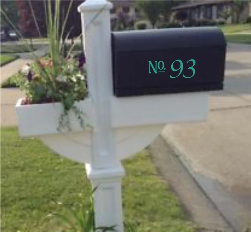 House Number Glossy Custom Vinyl Decal Sticker, Great for Doors, 19x6 Turquoise