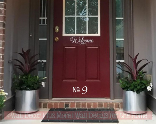 house number for front door vinyl customized decal stickers white