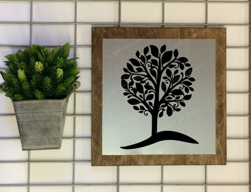 Tree On A Hill Wood Sign Metal With Quote Hanging Wall Art 3