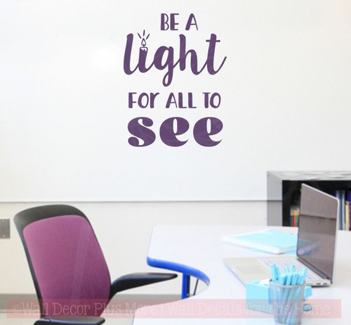 Be Light For All To See Motivational Wall Stickers Vinyl Letter Decals-Plum