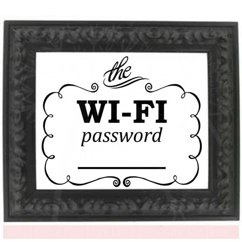 Wifi Password Vinyl Lettering Stickers Hotel Sign Wall Art Decals