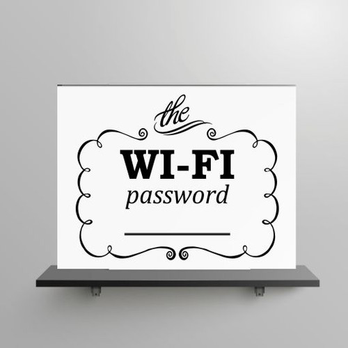 Wifi Password Vinyl Lettering Stickers Hotel Sign Wall Art Decals- Black Matte Vinyl