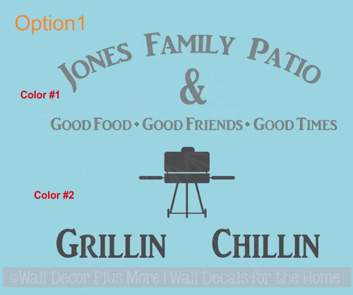 Family Patio Personalized Name Vinyl Art Decals Camper Wall Stickers