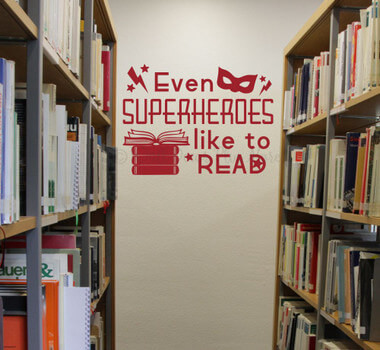School Wall Decals Superheroes Like To Read Library Vinyl Art Stickers