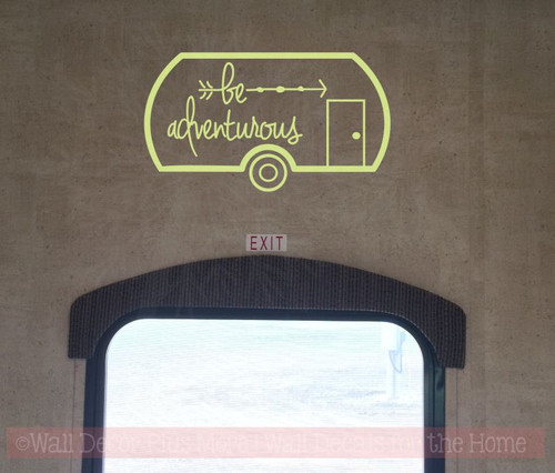 Be Adventurous Camper Vinyl Lettering Decals RV Wall Art Stickers-Celadon