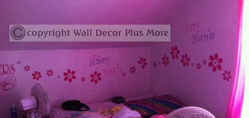 Girls Room Flower Border Wall Decal Vinyl Decal