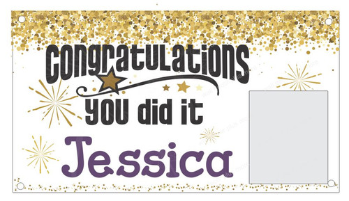 Graduation Congratulations Banner Sign Printed With Name And Photo