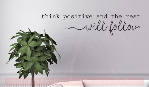 Think Positive Vinyl Lettering Decals Daycare Motivational Wall Quotes-Black