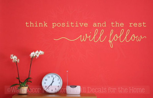 Think Positive Vinyl Lettering Decals Daycare Motivational Wall Quotes-Celadon