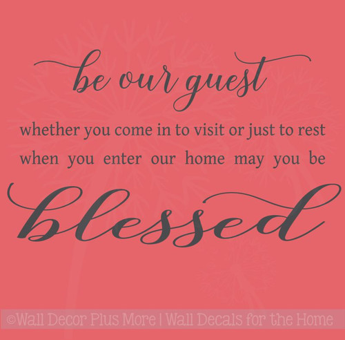 Be Our Guest Vinyl Lettering Decals Wall Stickers for Entry Home Decor