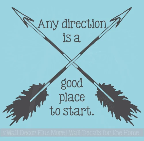 Any Direction Good Place To Start Inspirational Vinyl Wall Art Decals