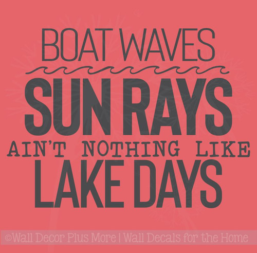 Lake Days Summer Quote Vinyl Lettering Decals Camper Wall Art Stickers