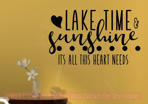 Lake Time Sunshine Girl Bedroom Decor Quote Vinyl Lettering Wall Decals-Black