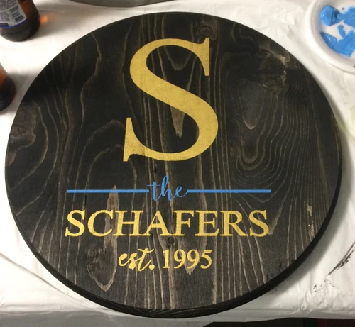 Personalized Monogram 15Inch Round Stencil DIY Home Decor Wall Art