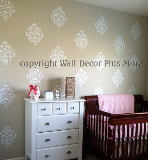Floral Damask Vintage Victorian Wall Decor Decal Baby Room