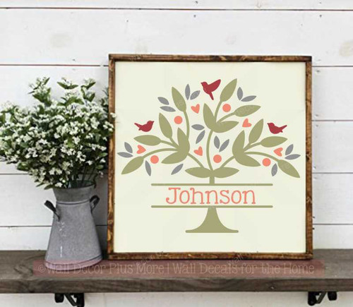 Option 2 -Family Tree Stencil Vinyl Art Decals Wall Stickers DIY Wood Home Decor Painted on Frame