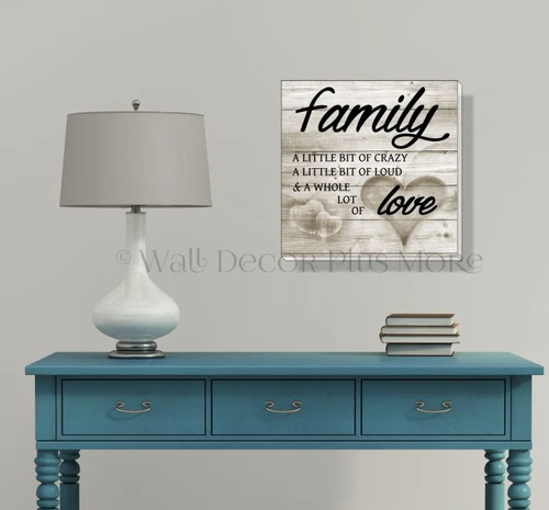 Family Whole Lot of Love Canvas Print Ready to Hang Wall Art Decor