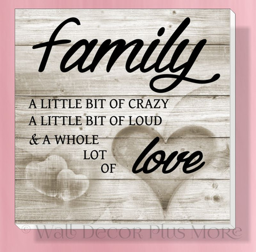 Family Whole Lot of Love Canvas Print Ready to Hang Wall Art Decor