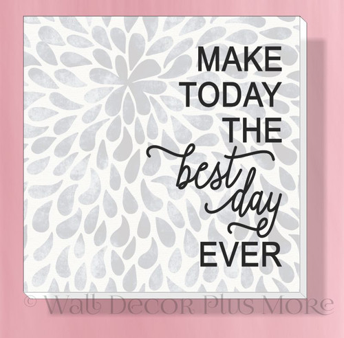Best Day Ever Canvas Wall Art Print Inspirational Easy to Hang Wall Decor