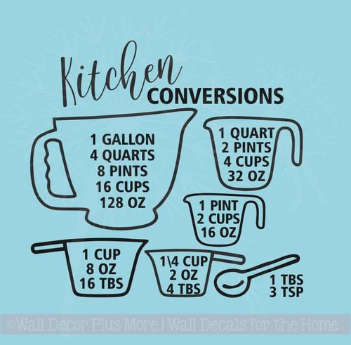Kitchen Conversion Chart Kitchen Wall Stickers Vinyl Decals Home Decor