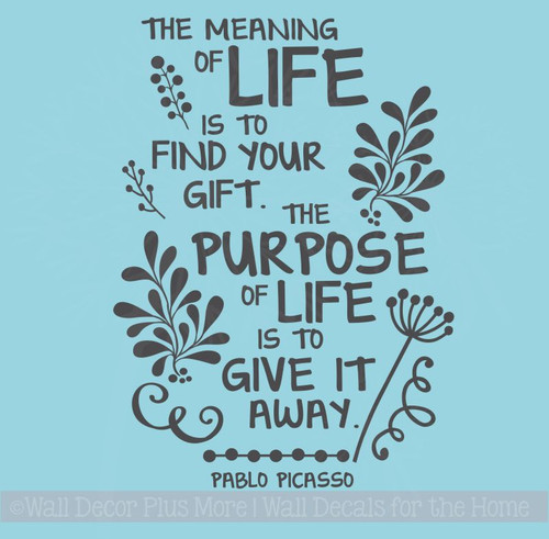 Meaning Of Life Motivational Vinyl Sticker Quotes Inspire Wall Art Decals