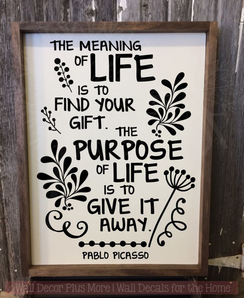 Meaning Of Life Motivational Vinyl Sticker Quotes Inspire Wall Art Decals