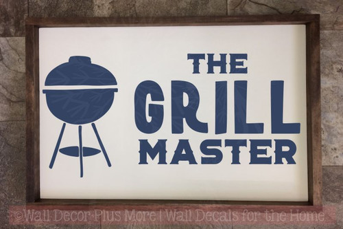 Grill Master Vinyl Decals Summer Quote Wall Stickers Father's Day Gift-Deep Blue