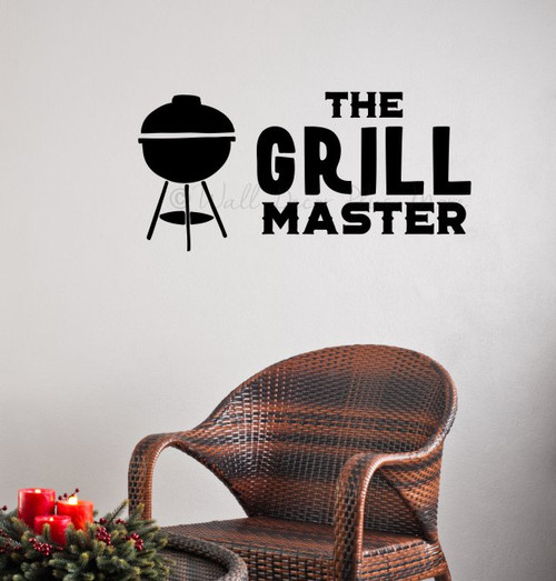 Grill Master Vinyl Decals Summer Quote Wall Stickers Father's Day Gift-Matte Black