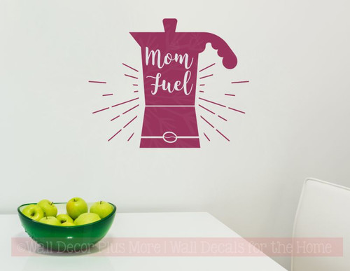 Mom Fuel Kitchen Quotes Wall Decor Vinyl Letters Coffee Decal Stickers-Berry