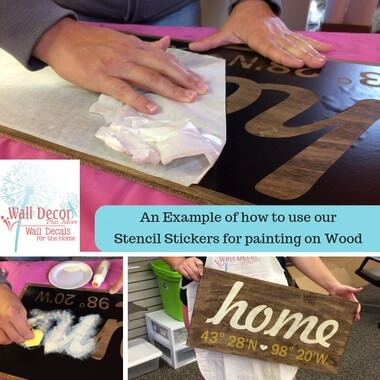 Welcome Lettering Laurels 18in Stencil Sticker for DIY Wood Project