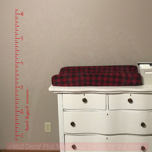 Ruler Growth Chart Loved Beyond Measure Script Nursery Wall Growth Chart-Cherry Red