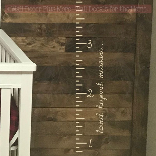 Ruler Growth Chart Loved Beyond Measure Script Nursery Wall Growth Chart-Beige