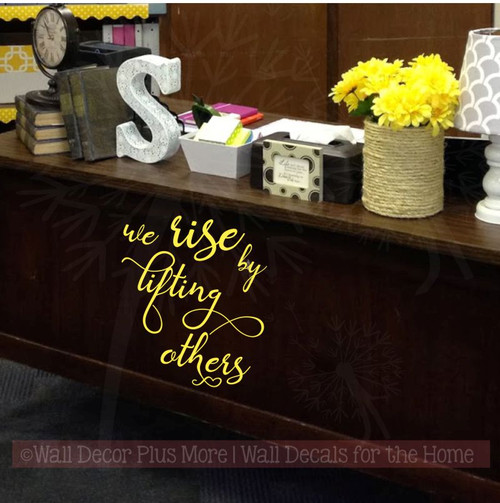 Rise By Lifting Others Inspirational Wall Quotes Vinyl Lettering Decals-Light Yellow