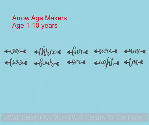 Arrow Age Markers Add-on To Track Growth on Ruler Charts Vinyl Wall Decal